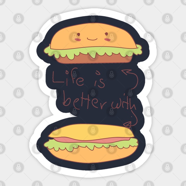 Burger Sticker by Heartfeltarts